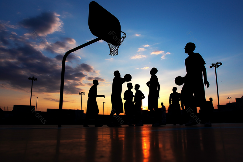 大学生竞技运动篮球比赛人物剪影,高清,摄影图,摄影图片,图片大全,摄影图免费下载